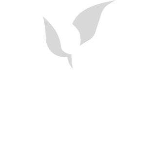 Videdals logotyp i vitt i stående format